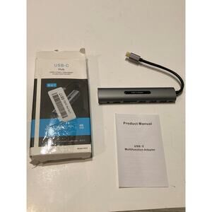 USB C 3.0 Hub 8 in 1 Adapter Cardreader Audio HD 4K